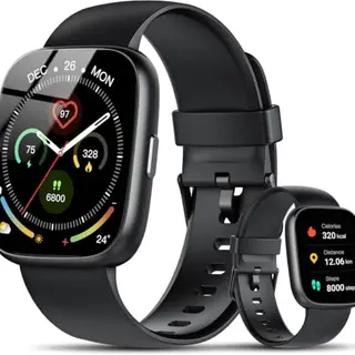 Poounur Smartwatch Herren Damen, 1.95" HD mit Bluetooth-Anruf, 110+ Sportmodi, wasserdicht IP68, Fitness Tracker für Android & iOS