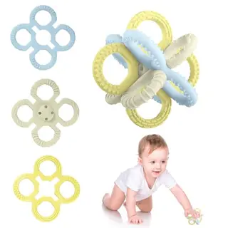 3 Stück Baby-Zahnspielzeug aus BPA-freiem Silikon, ideal für die Zahnung von 0-12 Monaten, leicht zu reinigen