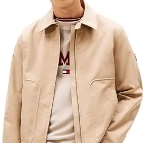 Tommy Hilfiger Herren Übergangsjacke Ivy Jacke mit Seitentaschen, Beige (Coastal Taupe), S