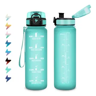 Trinkflasche 500ml mit Zeitmarkierung, Auslaufsicher, für Kinder, geeignet für Sport, Schule, Radfahren, Kohlensäure