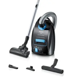 Siemens Staubsauger Q5.0 Extreme Silence, für Allergiker, starke Saugleistung, langes Kabel, Made in Germany, schwarz