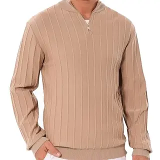 iClosam Herren Pullover mit Halbzipper - Bequemer und stylischer Langarm Strickpullover für kalte Tage