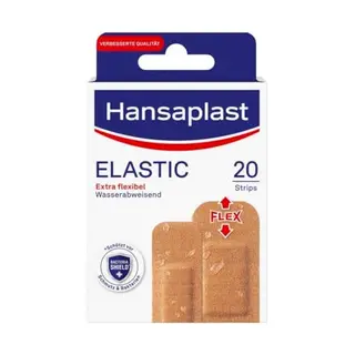 Hansaplast Elastic Pflaster, 20 Streifen, flexibles Wundpflaster für Gelenke und bewegte Körperstellen