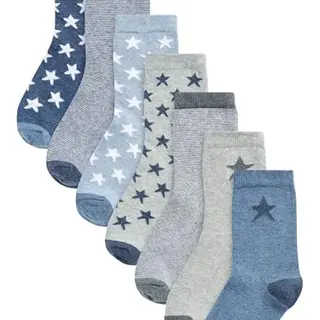 NEXT Jungen Socken 7er-Pack Blue Stars, hoher Baumwollanteil