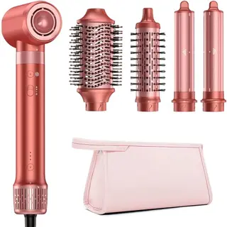 HITTIONA Airstyler 5 in 1 mit Lockenstab und Föhn für schnelles Styling, inklusive Reisetasche