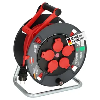 Brennenstuhl Kabeltrommel 40m Outdoor IP44, 5 Schutzkontakt-Steckdosen, Überhitzungsschutz, Made in Germany