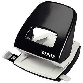 Leitz Büro Locher aus Metall, Für 30 Blatt, ergonomisch, schwarz