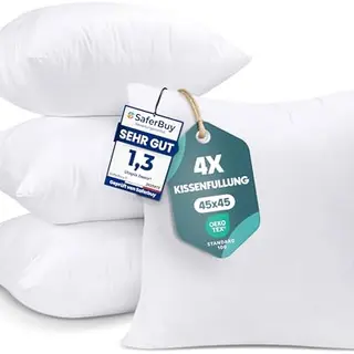 Utopia Bedding 4er Set Kissenfüllung 45x45 cm, Weiß