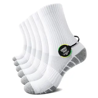 TUUHAW Herren Tennissocken 43-46, Sportsocken, Weiß