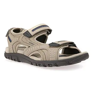 Geox Herren Riemchensandalen, beige & navy, Größe 44 EU