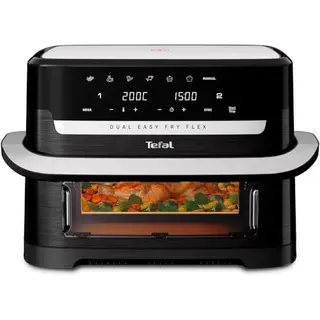Tefal Dual Easy Fry Flex Heißluftfritteuse 9L – Airfryer mit 2 Kammern, 7 Programmen und 2700 W