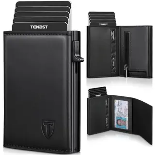 TENBST Geldbörse Herren - Slim Wallet mit Münzfach & RFID Schutz, Leder Portemonnaie, 8 Kartenfächer, elegantes Geschenk
