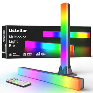 Ustellar RGB Lightbar - Musik-Synchronisierte LED Lampe, USB Betrieb, Farbwechselnde Gaming Hintergrundbeleuchtung mit Fernsteuerung