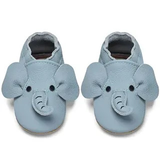 IceUnicorn Babyschuhe für Jungen und Mädchen - Weiche Krabbelschuhe in Hellblau (0-6 Monate)
