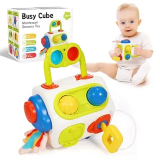 Adeokay Montessori Motorikwürfel – 9 in 1 Spielzeug für 1-3 Jahre, ideal für Babys ab 6 Monaten