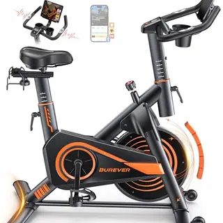 Burever Heimtrainer Fahrrad mit App, LCD-Display, Pulsmessung, Magnetischer Widerstand, 15kg Schwungrad, Max. 160kg