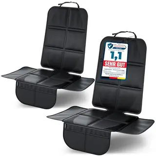 LIONSTRONG® Kindersitzunterlage – Wasserabweisender Autositzschoner, Universal, 2 Stück, Schwarz