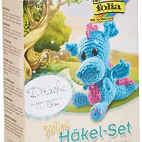 Folia Mini Häkelset Drache - Komplettset zum Selberhäkeln für Kinder ab 8 Jahren und Erwachsene
