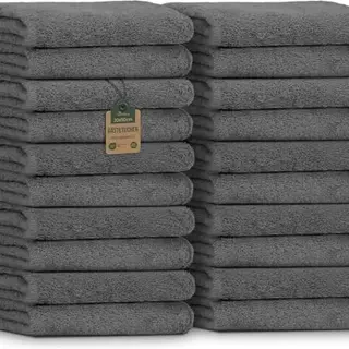 NatureMark Gästetücher – 20er Pack (30x50 cm), 100% Baumwolle, weich, saugfähig, pflegeleicht – Für Bad, Gäste & Spa – Anthrazit Grau