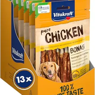 Vitakraft Pure Chicken Bonas Hundeleckerli, Kaustangen mit Hühnchen, 13x80g