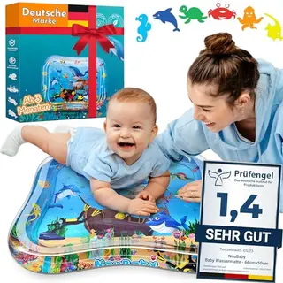 NouBaby® Wassermatte für Babys - BPA-frei, Spielzeug für 3-9 Monate, Aqua Matte für Bauchlage