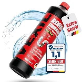 VEXIL Rohrreiniger - Extra starker Abflussreiniger - 1L Konzentrat für hartnäckige Verstopfungen - biologisch abbaubar - Made in Germany