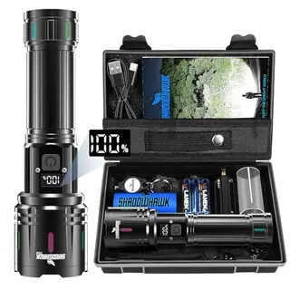Shadowhawk LED Taschenlampe 500000 Lumen - Extrem hell, wasserdicht, 1000m Reichweite, ideal für Camping und Outdoor