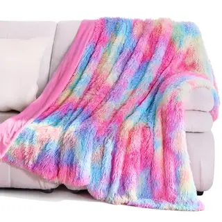 KANKAEU Kuscheldecke Regenbogen – Flauschige Decke für Gemütlichkeit, 160×200 cm, Weich & Warm