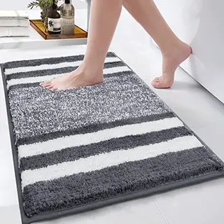Pauwer Badezimmerteppich 50 x 80 cm, Waschbar, Rutschfeste Badmatte, Mikrofaser Duschvorleger für Wohnzimmer & Schlafzimmer