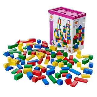 Eichhorn 100 bunte Holzbausteine in Aufbewahrungsbox, geeignet für Kinder ab 1 Jahr