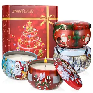 Weihnachtskerzen 4er Set – Aromakerzen aus Sojawachs für Entspannung und Geschenke