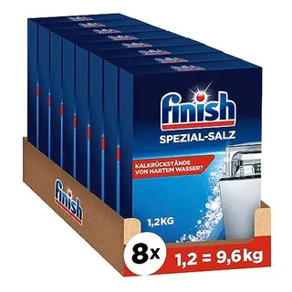Finish Spezial-Salz – Spülmaschinensalz zum Schutz vor Kalk – 8 x 1,2 kg
