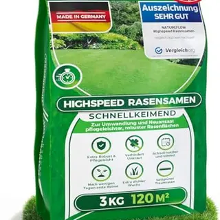 Rasensamen schnellkeimend Frühjahr & Sommer 3kg – Made in Germany für 120qm