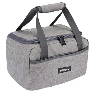 edihome Kühltasche Klein, Lunchbag, faltbar, 8L, isolierte Thermo Lunchbox für Arbeit, Camping & Reisen (Grau)