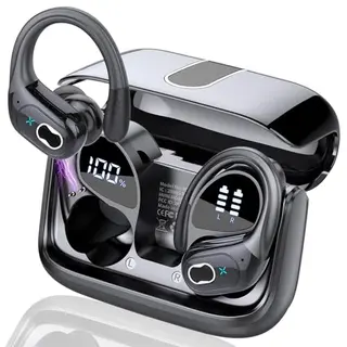 AI Übersetzer Kopfhörer, 3-in-1 Bluetooth Ohrhörer für 164 Sprachen, 75 Std Akku, Schwarz