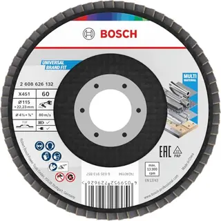 Bosch Fächerschleifscheibe 115 mm Körnung 60 für Stahl und Aluminium