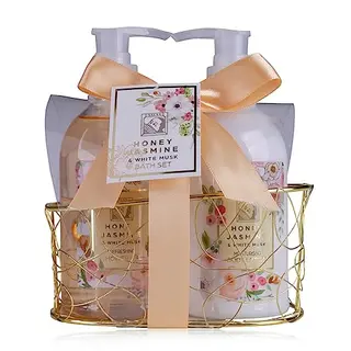 Accentra Duschset für Frauen im Drahtkorb – 2-teiliges Geschenkset mit Duschgel und Bodylotion – Wellness Geschenk zum Geburtstag, Valentinstag & Weihnachten