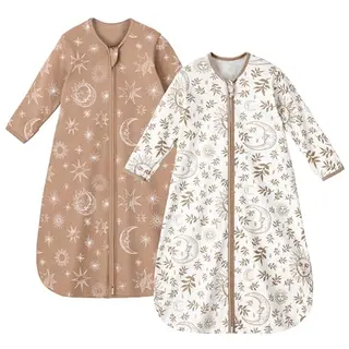 Unnivoll 2er Pack Baby Schlafsack Sommer 0.5 Tog 100% Baumwolle für 0-6 Monate Neugeborene Weiß