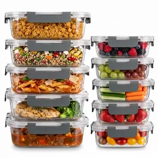Uandu Glasbehälter mit Deckel 20-teilig – Meal Prep Boxen Glas