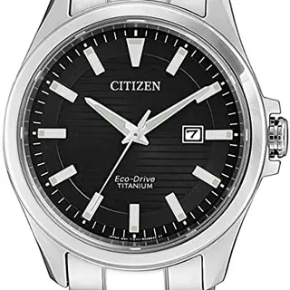 Citizen Herren Eco-Drive Uhr mit Titan Armband, Silber