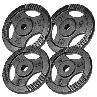 GORILLA SPORTS® Hantelscheiben 0,5–20 kg, 30/31 mm, Tri-Grip, Gusseisen