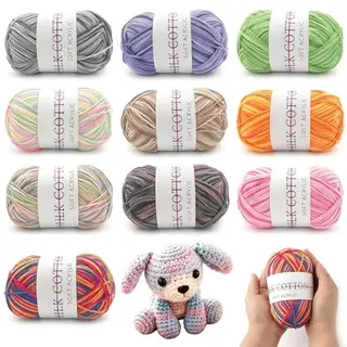 YUESIKJ 10 Bündel Farbverlauf Häkelgarn aus Acryl, für Anfänger, regenbogenfarbig, zum Häkeln und Stricken