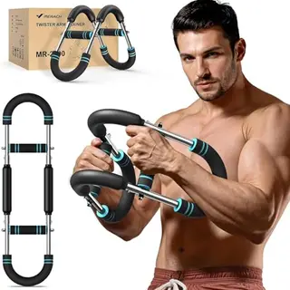 MERACH Twister Armtrainer, Verstellbares Brusttrainingsgerät für Krafttraining, Tragbares Arm-Trainingsgerät, Schwarz