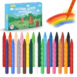 ECHOCUBE Wachsmalstifte dreieckig, waschbar, 24 Stück - ideales Kunstzubehör für Kinder