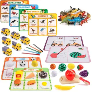 LUVTOY Montessori Sortierspielzeug mit Obst- und Tier-Themen für Kinder ab 1 Jahr, inkl. Aufbewahrungsbeutel