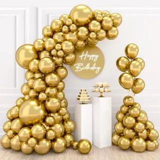 Goldene Luftballons 110 Stück für Geburtstag, Baby Shower, Hochzeit, Jubiläum