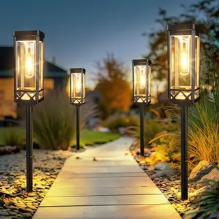 BUCASA Solarlampen für Außen 6 Stück - Helle Solarleuchten mit 1000mAh Batterie, IP65 Wasserdicht, ideal für Garten und Balkon
