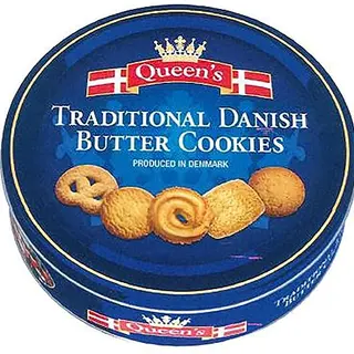 Queen's Danish Butter Cookies - Traditionelle dänische Butterkekse, 500 g