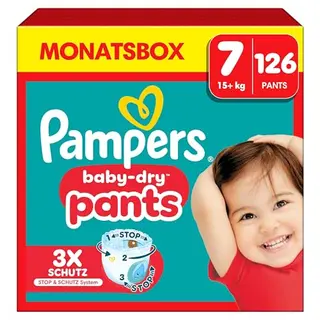 Pampers Baby-Dry Pants Größe 7, 126 Windeln, für 15kg+