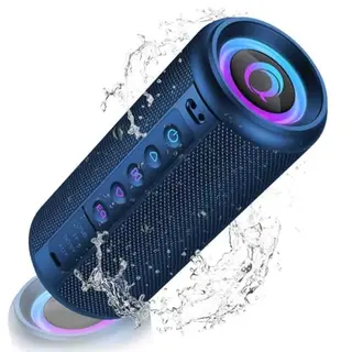 dotn Bluetooth Lautsprecher mit RGB Licht, IPX7 wasserdicht, Tragbare Musikbox mit Freisprechfunktion – ideal für Outdoor, Garten und Reisen